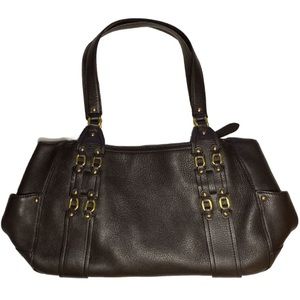 Cole Haan Black Shoulder Bag with Gold Accents